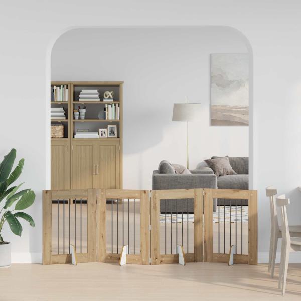 ARDEBO.de - Klappbares Hundetor mit Ständern 4 stk. Artisan-Eiche 241 cm
