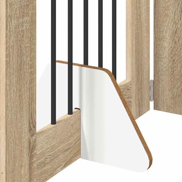 Klappbares Hundetor mit Ständern 6 stk. Sonoma-Eiche 362 cm