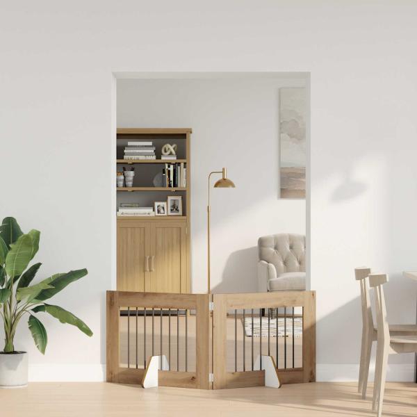 ARDEBO.de - Klappbares Hundetor mit Ständern 2 stk. Artisan-Eiche 160,5 cm