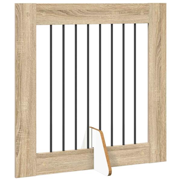 Klappbares Hundetor mit Ständern 6 stk. Sonoma-Eiche 482 cm