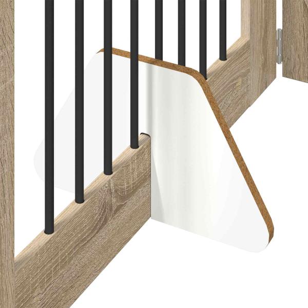 Klappbares Hundetor mit Ständern 6 stk. Sonoma-Eiche 482 cm