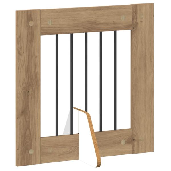 Klappbares Hundetor mit Ständern 4 stk. Artisan-Eiche 241 cm