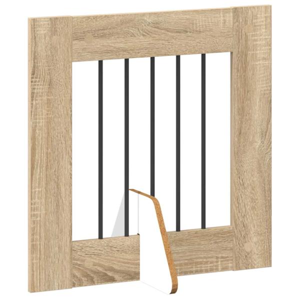 Klappbares Hundetor mit Ständern 8 stk. Sonoma-Eiche 60 cm