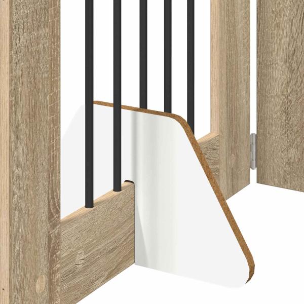Klappbares Hundetor mit Ständern 8 stk. Sonoma-Eiche 60 cm