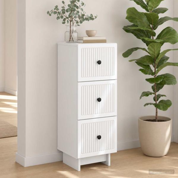 Schubladenschrank Weiß 33 x 34,5 x 90 cm Holzwerkstoff