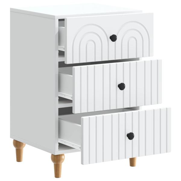 Nachttisch mit Schubladen Weiß 43x 41 x 66,5 cm Holzwerkstoff