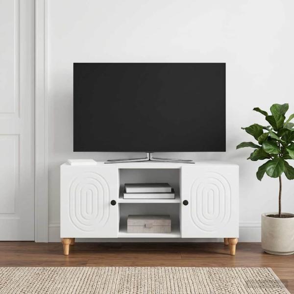 ARDEBO.de - TV-Schränk Weiß 102 x 34,5 x 50 cm Holzwerkstoff