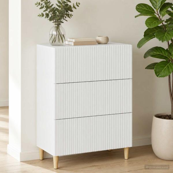 Schubladenschrank Weiß 66 x 34,5 x 90 cm Holzwerkstoff