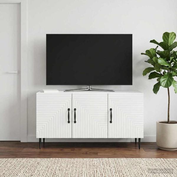 ARDEBO.de - TV-Schränk Weiß 99 x 34,5 x 50 cm Holzwerkstoff