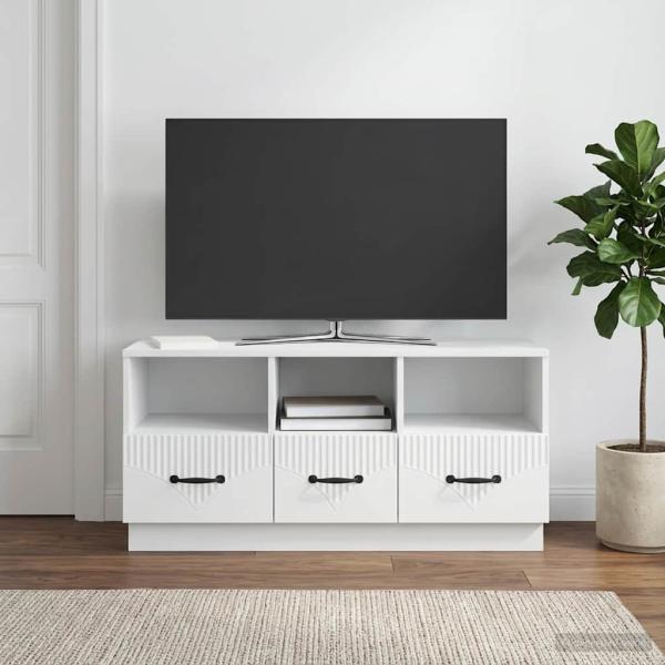 TV-Schränk mit Schubladen Weiß 102 x 34,5 x 47 cm Holzwerkstoff
