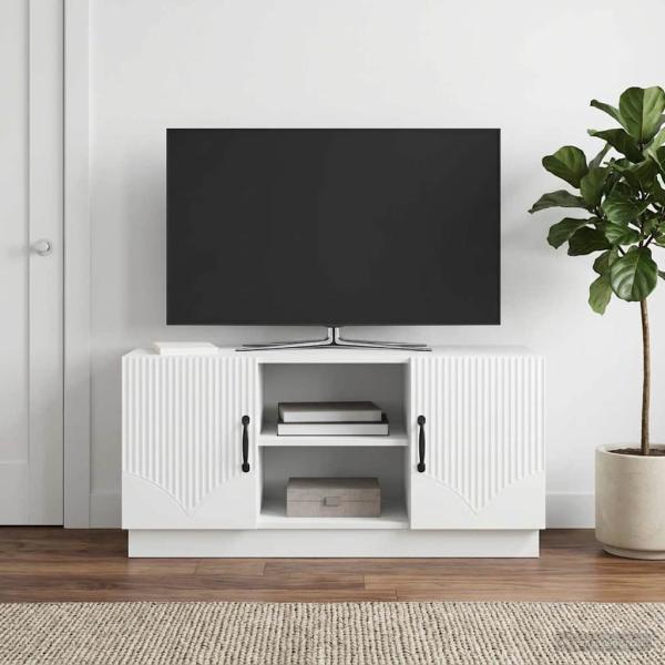 ARDEBO.de - TV-Schränk Weiß 102 x 34,5 x 47 cm Holzwerkstoff