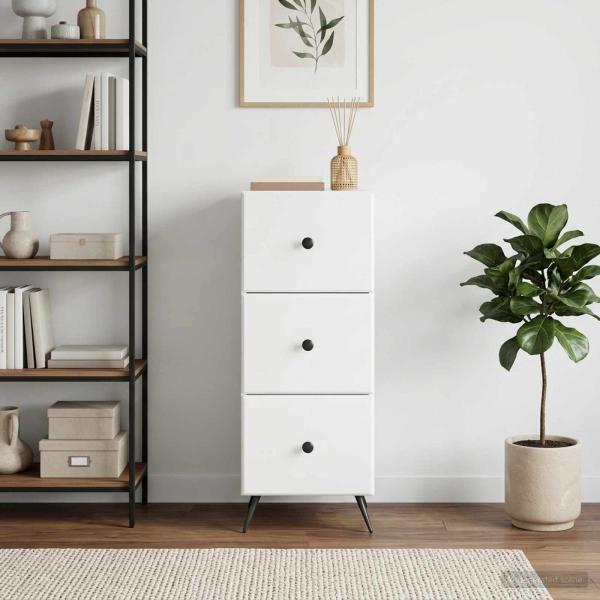Schubladenschrank Weiß 33 x 34,5 x 90 cm Holzwerkstoff