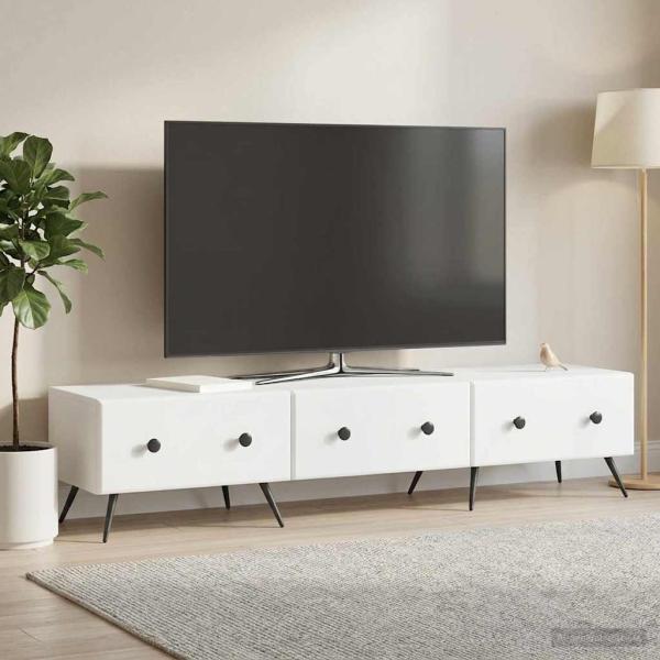 ARDEBO.de - TV-Schränk mit Schubladen Weiß 147 x 34,5 x 30 cm Holzwerkstoff