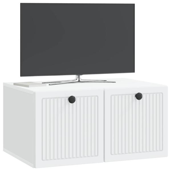Wandmontierter TV-Schrank Weiß 59,5 x 41 x 30 cm Holzwerkstoff