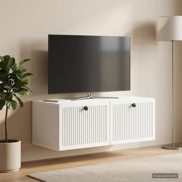 Wandmontierter TV-Schrank Weiß 78,5 x 41 x 30 cm Holzwerkstoff