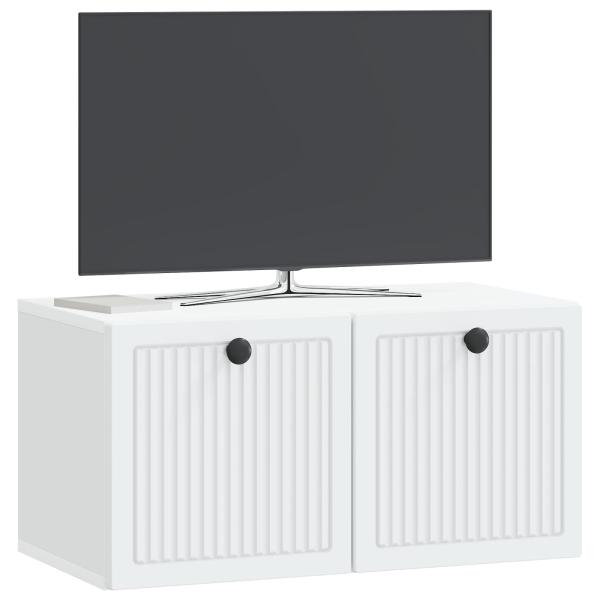 Wandmontierter TV-Schrank Weiß 59,5 x 31 x 30 cm Holzwerkstoff