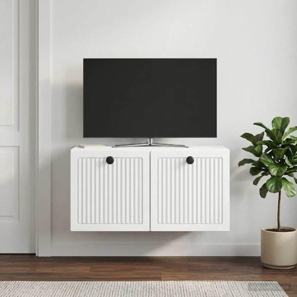 Wandmontierter TV-Schrank Weiß 59,5 x 31 x 30 cm Holzwerkstoff