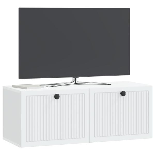 Wandmontierter TV-Schrank Weiß 78,5 x 31 x 30 cm Holzwerkstoff