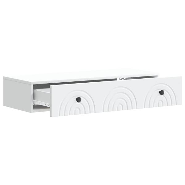 Wandmontierter Beistelltisch Weiß 87,5 x 34,5 x 17 cm