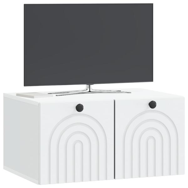 Wandmontierter TV-Schrank Weiß 59,5 x 41 x 30 cm Holzwerkstoff
