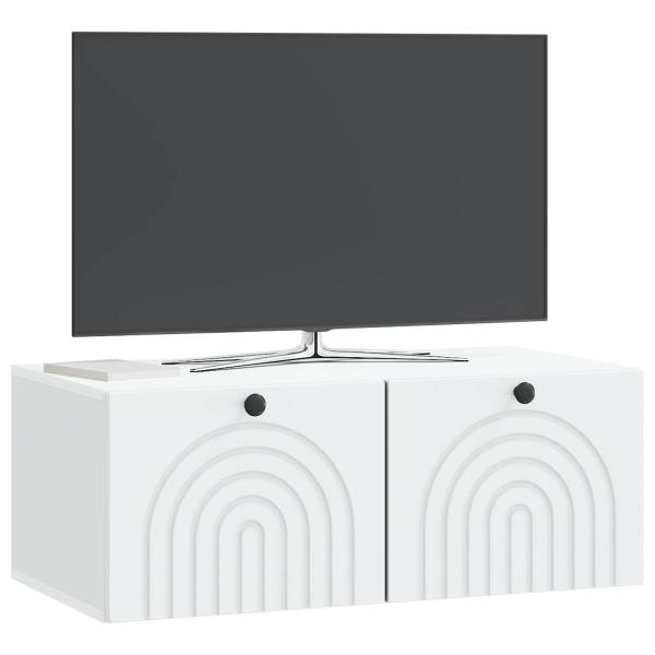 Wandmontierter TV-Schrank Weiß 78,5 x 41 x 30 cm Holzwerkstoff