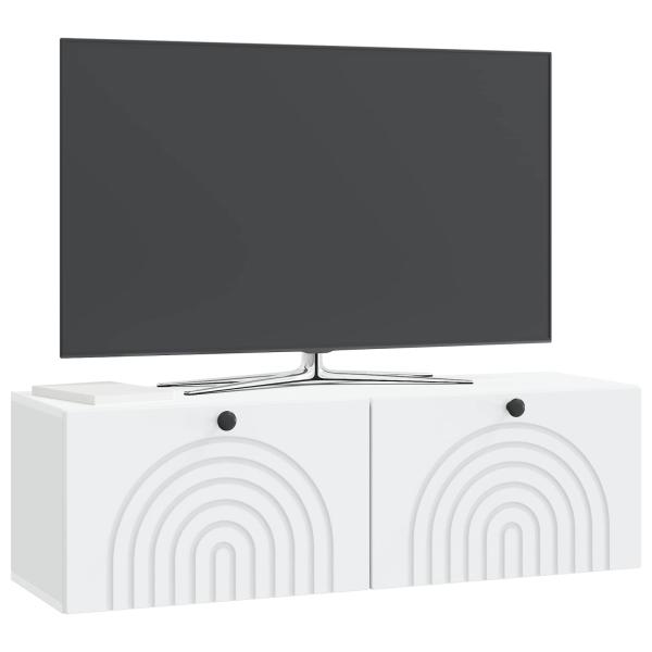 Wandmontierter TV-Schrank Weiß 98 x 31 x 30 cm Holzwerkstoff