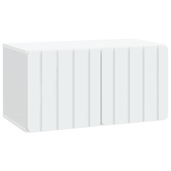Wandmontierter TV-Schrank 59,5 x 31 x 30 cm Weiß Holzwerkstoff