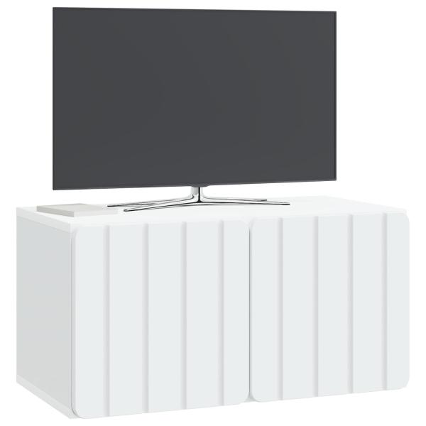 Wandmontierter TV-Schrank 59,5 x 31 x 30 cm Weiß Holzwerkstoff