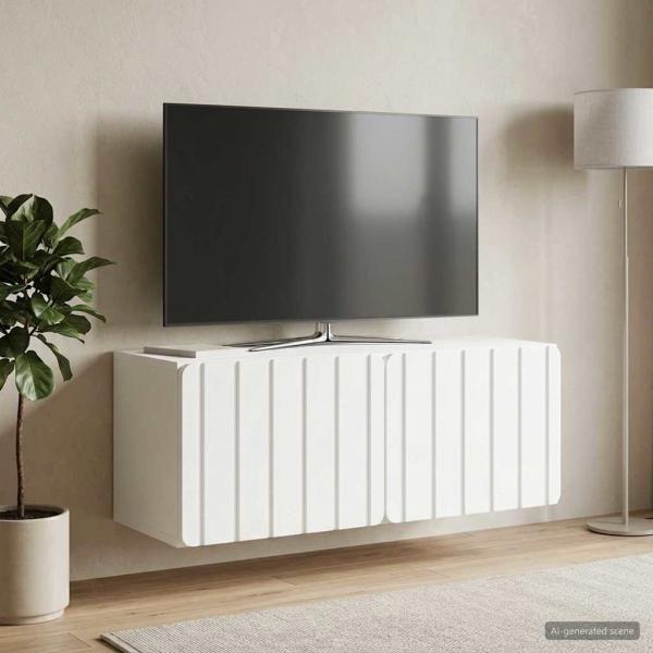 Wandmontierter TV-Schrank 78,5 x 31 x 30 cm Weiß Holzwerkstoff