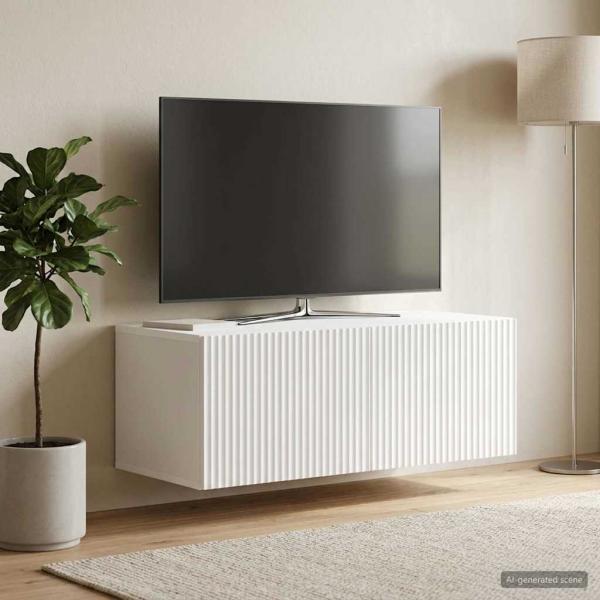 ARDEBO.de - Wandmontierter TV-Schrank Weiß 78,5 x 41 x 30 cm Holzwerkstoff