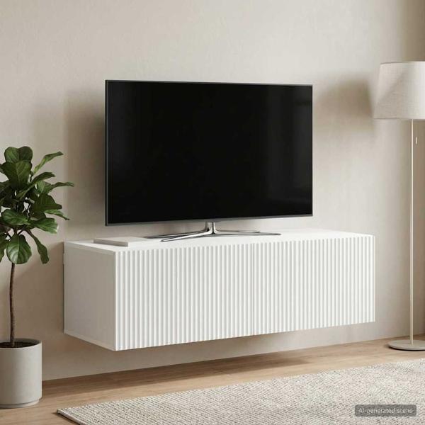 ARDEBO.de - Wandmontierter TV-Schrank Weiß 98 x 41 x 30 cm Holzwerkstoff