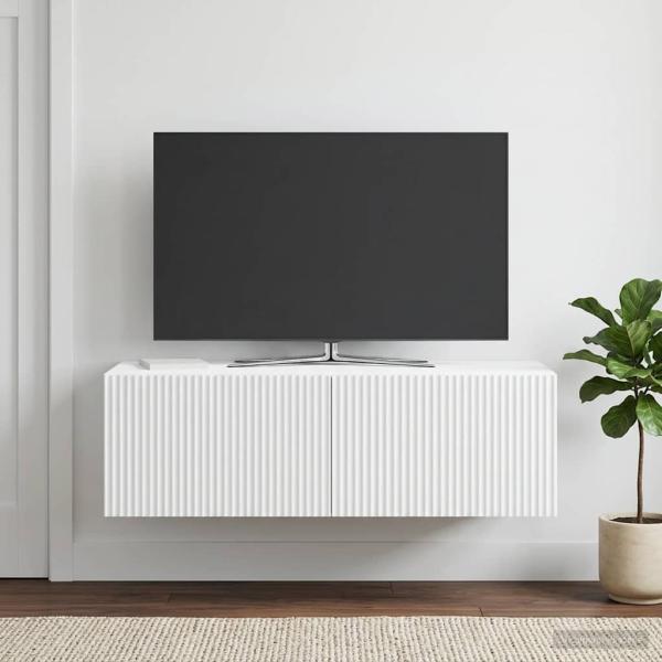 Wandmontierter TV-Schrank Weiß 98 x 41 x 30 cm Holzwerkstoff