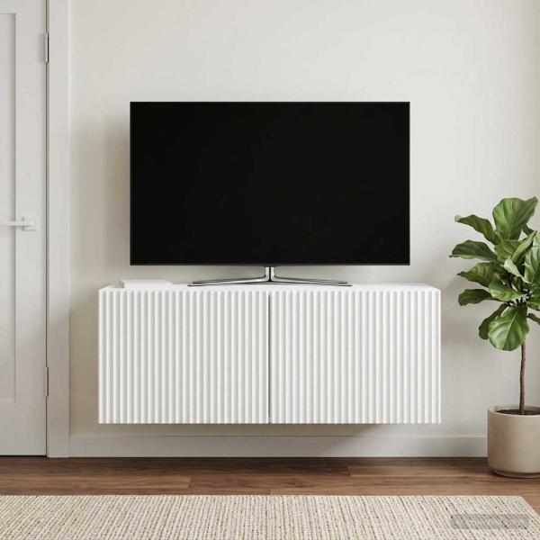 ARDEBO.de - Wandmontierter TV-Schrank Weiß 78,5 x 31 x 30 cm Holzwerkstoff