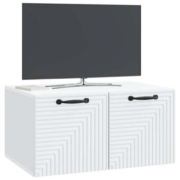 Wandmontierter TV-Schrank Weiß 59,5 x 41 x 30 cm Holzwerkstoff