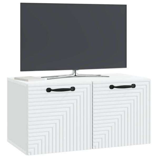 Wandmontierter TV-Schrank Weiß 59,5 x 31 x 30 cm Holzwerkstoff
