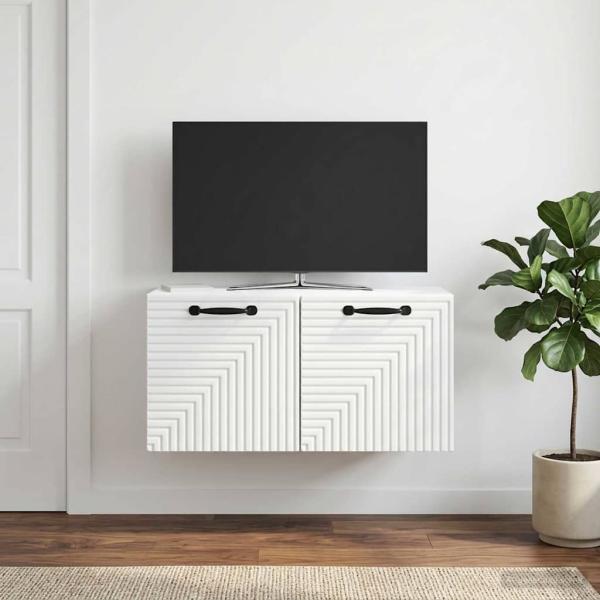 Wandmontierter TV-Schrank Weiß 59,5 x 31 x 30 cm Holzwerkstoff