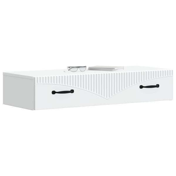 Wandmontierter Beistelltisch Weiß 87,5 x 34,5 x 17 cm