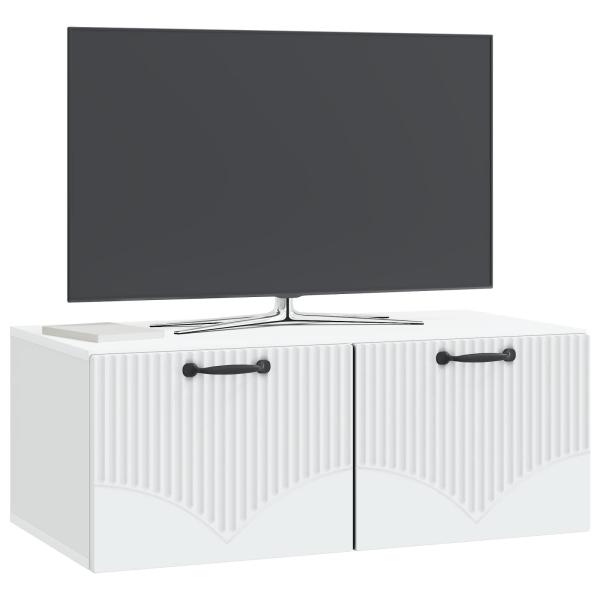 Wandmontierter TV-Schrank Weiß 78,5 x 41 x 30 cm Holzwerkstoff