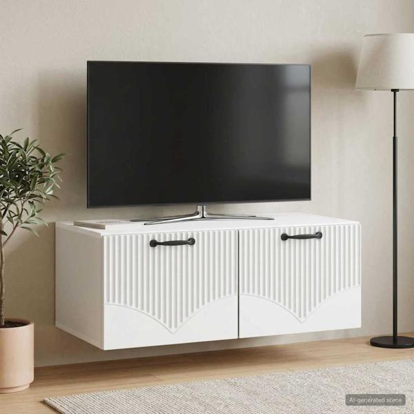 Wandmontierter TV-Schrank Weiß 78,5 x 41 x 30 cm Holzwerkstoff