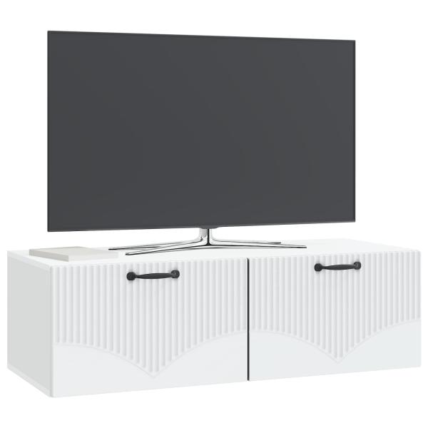 Wandmontierter TV-Schrank Weiß 98 x 41 x 30 cm Holzwerkstoff