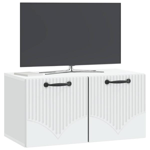 Wandmontierter TV-Schrank Weiß 59,5 x 31 x 30 cm Holzwerkstoff
