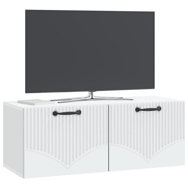 Wandmontierter TV-Schrank Weiß 78,5 x 31 x 30 cm Holzwerkstoff