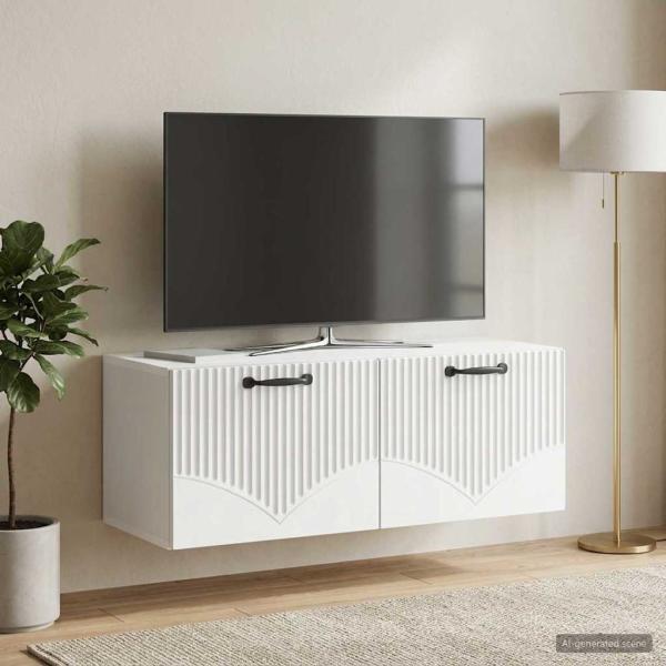 Wandmontierter TV-Schrank Weiß 78,5 x 31 x 30 cm Holzwerkstoff