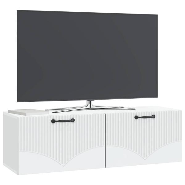 Wandmontierter TV-Schrank Weiß 98 x 31 x 30 cm Holzwerkstoff