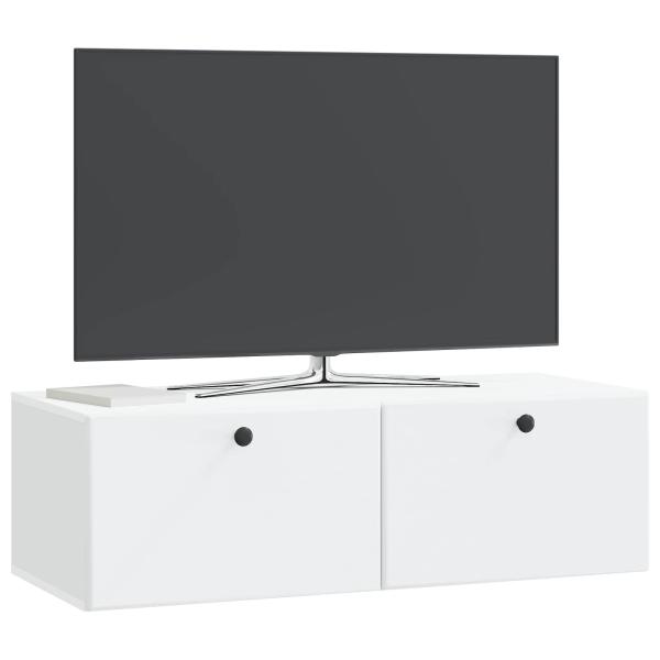 Wandmontierter TV-Schrank 98 x 41 x 30 cm Weiß Holzwerkstoff