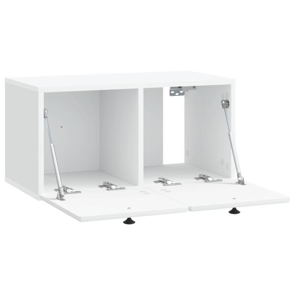 Wandmontierter TV-Schrank 59,5 x 31 x 30 cm Weiß Holzwerkstoff