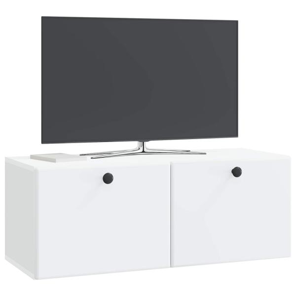 Wandmontierter TV-Schrank 78,5 x 31 x 30 cm Weiß Holzwerkstoff