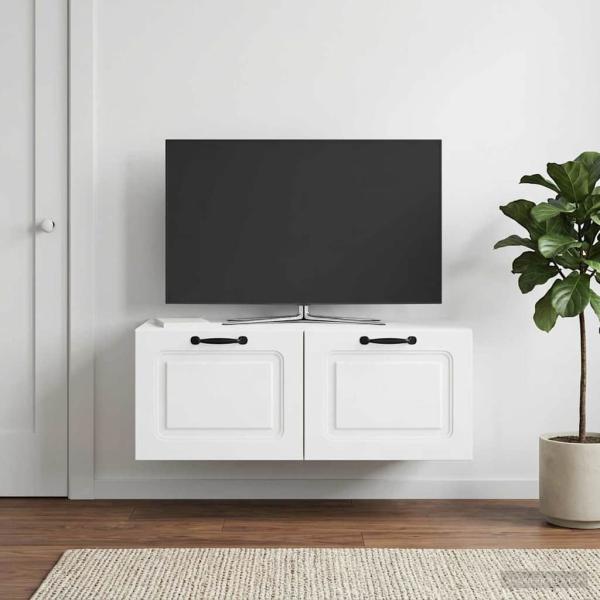 ARDEBO.de - Wandmontierter TV-Schrank Weiß 78,5 x 41 x 30 cm Holzwerkstoff