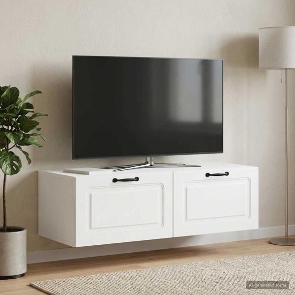 ARDEBO.de - Wandmontierter TV-Schrank Weiß 98 x 41 x 30 cm Holzwerkstoff