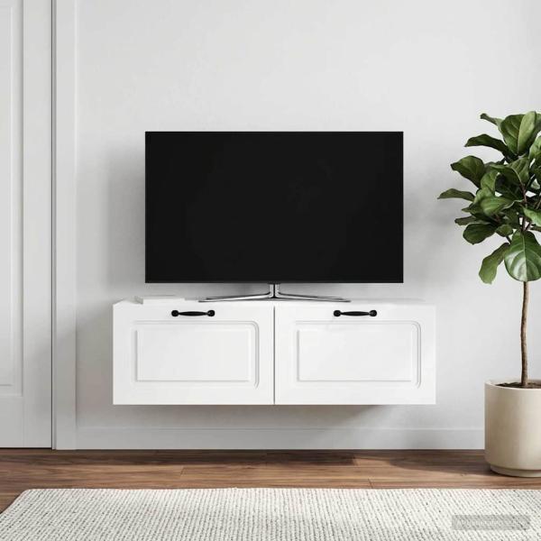 Wandmontierter TV-Schrank Weiß 98 x 41 x 30 cm Holzwerkstoff